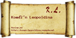 Komán Leopoldina névjegykártya